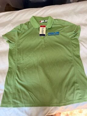 Frontline Branded Light Green Polo Shirt by Clique XL